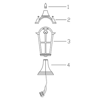 Светильник ландшафтный Maytoni Albion O413FL-01GB 60Вт IP44 E27 чёрный с золотом