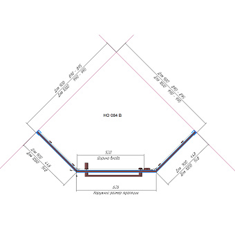 Угловое ограждение RGW Hotel HO-084W 195х100см стекло прозрачное