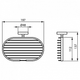 Полка в ванную овальная IDEAL STANDARD IOM A9112AA 1-ярусная 4,8х19,7см хром