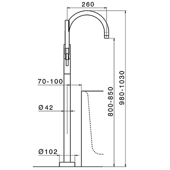 Смеситель для ванны Cisal Slim SM01420021 хром