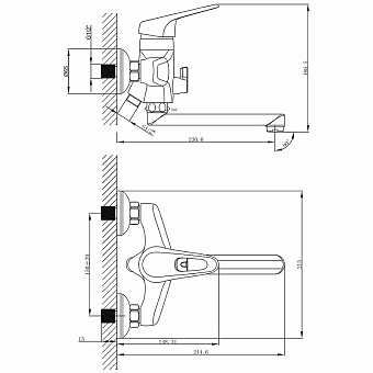 Смеситель для ванны LEMARK Luna LM4113C хром