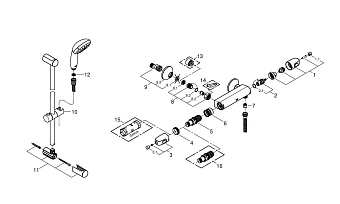 Душевая система GROHE Grohtherm 1000 34151004 хром
