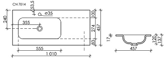 Раковина накладная Ceramica Nova ELEMENT CN7014 101х45,7см