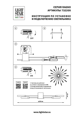 Люстра потолочная Lightstar Ragno 732203 5Вт 20 лампочек G9
