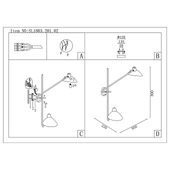 Бра ST Luce JARRO SL1803.201.02 120Вт E27