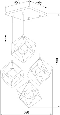 Светильник подвесной TK Lighting Alambre 2778 60Вт E27