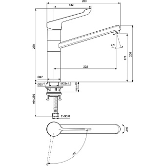 Смеситель для кухни IDEAL STANDARD CERAFLEX BC137AA поворотный излив хром