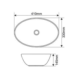 Раковина накладная Comforty 7138BW 41х33см