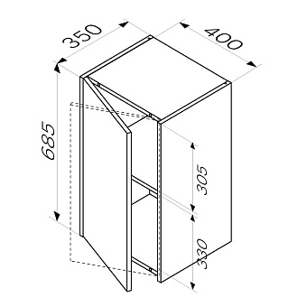 Пенал AM-PM Func M8FCH0402OF 35х40х68,5см тёмное дерево