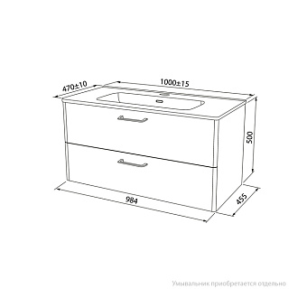 Тумба под раковину подвесная IDDIS Brick BRI10W1i95 46х98,4х50см
