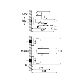 Смеситель для ванны IDDIS Calipso CALSB00i02WA белый/хром