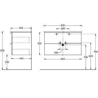 Тумба под раковину подвесная KERAMA MARAZZI Piano PI.F.85.WHT 47х85х50,5см