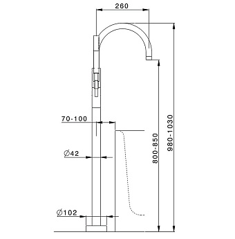 Смеситель для ванны Cisal Less New LN01420040 чёрный (матовый)