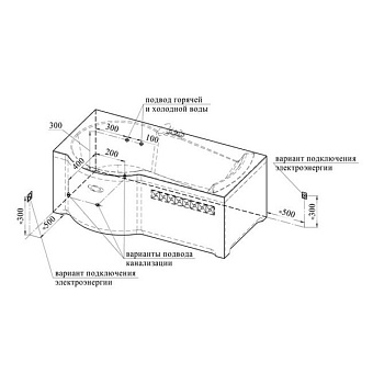 Ванна акриловая RADOMIR Валенсия 1-01-0-1-1-021 170х95см пристенная