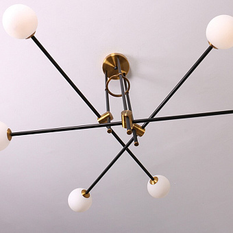 Люстра потолочная Delight Collection Bistro Globe 9389P/6 black/gold 240Вт 6 лампочек G9