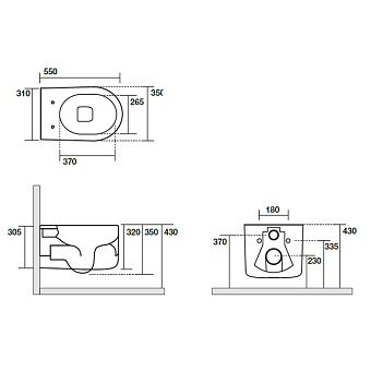 Унитаз подвесной Kerasan Nolita 531430 без сиденья
