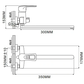 Смеситель для ванны Maxonor MN2266-30F хром