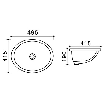 Раковина встраиваемая снизу Azario Trend AZ908-20 49,5х41,5см