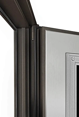 Входная дверь АНТАРЕС Виктория Z0000010955 870х2050мм Муар с разноцветными блестками темно-коричневый\Кремово-белый левая