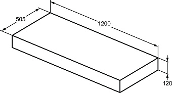 Столешница IDEAL STANDARD Adapto U8409WG МДФ 50,5х120см белый