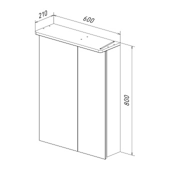 Шкаф зеркальный LEMARK Zenon LM60ZS-Z 14х60х80см с подсветкой