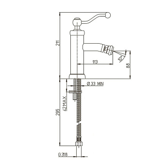 Смеситель для биде Paini Duomo 88F3304 бронза состаренная