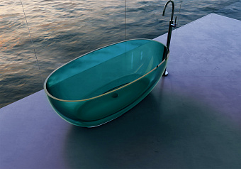 Ванна акриловая Abber Kristall AT9703Aquamarin 170х75см отдельностоящая