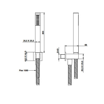 Душевой комплект Bongio Wellness 00834CRM1PR хром