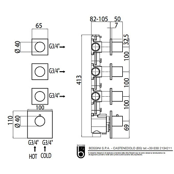 Смеситель для душа BOSSINI Outlets Z031205.030 хром