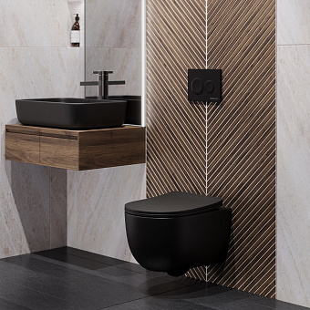 Унитаз подвесной BERGES VENTAS BLACK 082136 безободковый с микролифтом