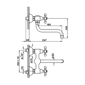 Смеситель для кухни Cisal Kitchen AC00040021 поворотный излив хром