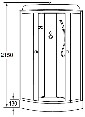 Душевая кабина Loranto CS-6691 G, 90*90*215 90х90х215см стекло тонированное