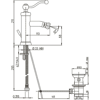 Смеситель для биде Paini Duomo 88CR306KM хром