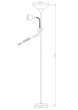 Торшер Arte Lamp DUETTO A9569PN-2AB 85Вт E27 2 плафонов