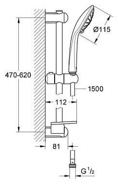 Душевой гарнитур GROHE Euphoria 110 Massage 27243001 хром