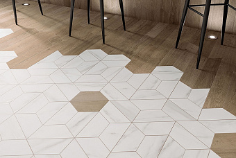 Матовый керамогранит WOW 60 Grad 120280 Grad Trapezium Calacatta 9,8х23см 0,334кв.м.