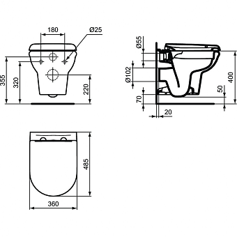 Инсталляция с унитазом IDEAL STANDARD PROSYS ECO FRAME EXACTO X022601