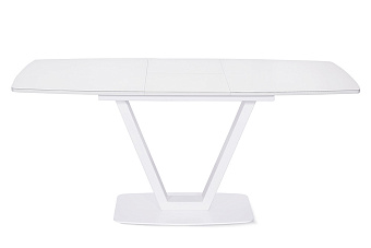 Кухонный стол раскладной AERO 80х130х76см закаленное стекло/сталь White Glass