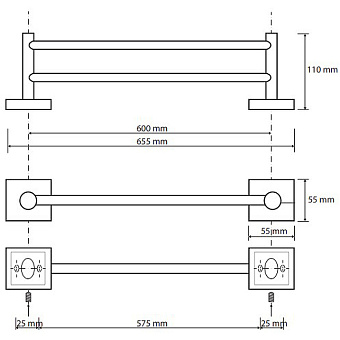 Полотенцедержатель BEMETA BETA 132104052 хром 65,5см