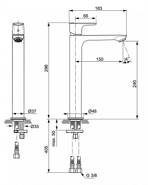 Смеситель для раковины IDEAL STANDARD CONNECT AIR A7027AA хром