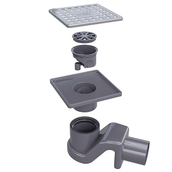 Душевой трап RGW 47211411-01 SDR-14 11х11см горизонтальный сток