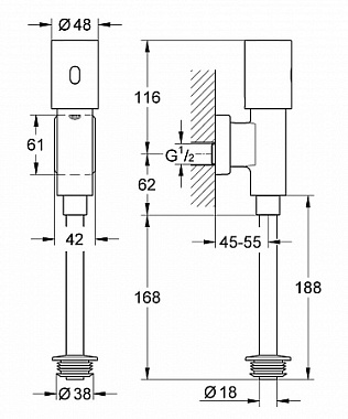 Инсталляция для писсуара GROHE Tectron 37421000