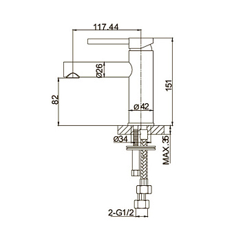 Смеситель для раковины CAPRIGO DON 53-020-CRM хром