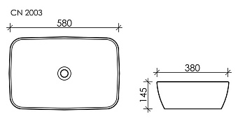 Раковина накладная Ceramica Nova FORM CN2003 38х58см