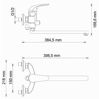 Смеситель для ванны WASSERKRAFT Rossel 2802L хром