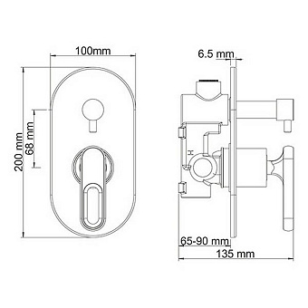 Смеситель для душа WASSERKRAFT Kammel 1841 хром