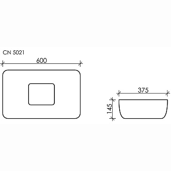 Раковина накладная Ceramica Nova ELEMENT CN5021 60х37,5см