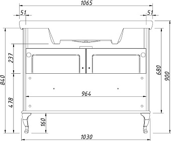 Тумба под раковину напольная CAPRIGO PALERMO 33114-B177 38х103х84см