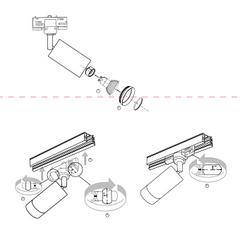Трековый светильник Maytoni Focus TR028-3-GU10-MG 50Вт GU10 матовое золото для трёхфазного трека