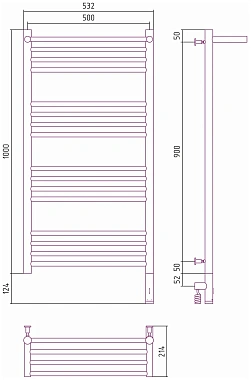 Полотенцесушитель СУНЕРЖА 03-5807-1050 золото